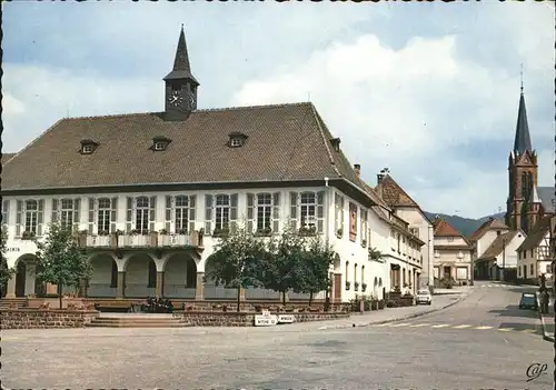 Lembach Bas Rhin Elsass La Mairie et l Eglise Kat. Lembach