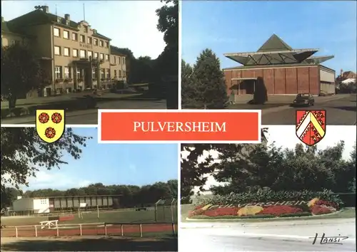 Pulversheim Mairie Eglise Stade Wappen Kat. Pulversheim
