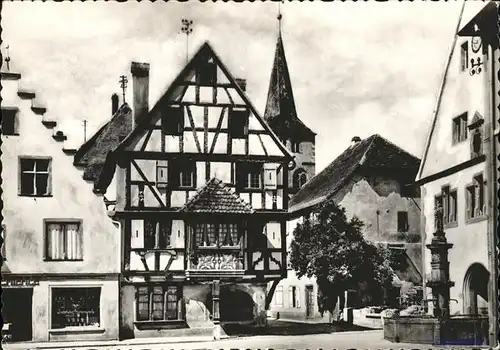 Turckheim Haut Rhin La Place fontaine eglise Fachwerkhaus