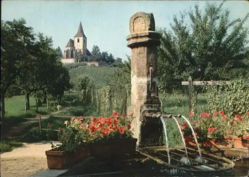 Hunawihr Hunaweier Eglise fontaine / Hunawihr /Arrond. de Ribeauville