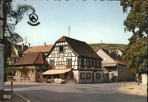 Ribeauville Haut Rhin Elsass Entree de la ville Route du Vin Restaurant Fachwerkhaus Kat. Ribeauville