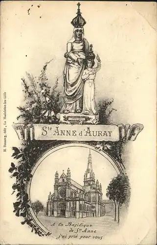 Auray Basilique de Sainte Anne d Auray Kuenstlerkarte Kat. Auray