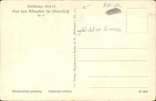 Wittelsheim Maison detruite pendant la guerre Truemmer Kaempfe Oberelsass Kat. Wittelsheim