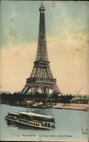 Eiffelturm La Tour Eiffel Schiff Paris Kat. Paris