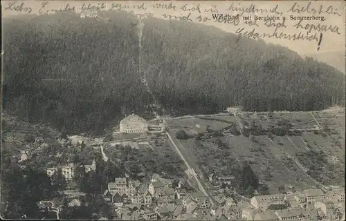 Wildbad Schwarzwald mit Bergbahn und Sommerberg Kat. Bad Wildbad