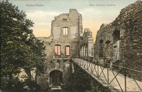 Baden Baden Altes Schloss Gallerie Ruine Kat. Baden Baden