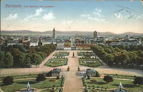 Karlsruhe Blick vom Schloss Kat. Karlsruhe