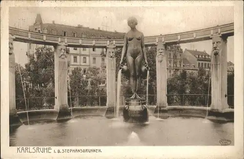 Karlsruhe Stephansbrunnen Feldpost Kat. Karlsruhe