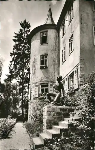 Tuebingen Hoelderlinturm mit Denkmal / Tuebingen /Tuebingen LKR