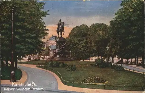 Karlsruhe Kaiser Wilhelm Denkmal Park Kat. Karlsruhe