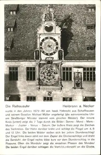 Heilbronn Neckar Rathaus Uhr Kat. Heilbronn