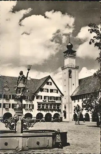 Freudenstadt Schwarzwald Rathaus Brunnen Kat. Freudenstadt