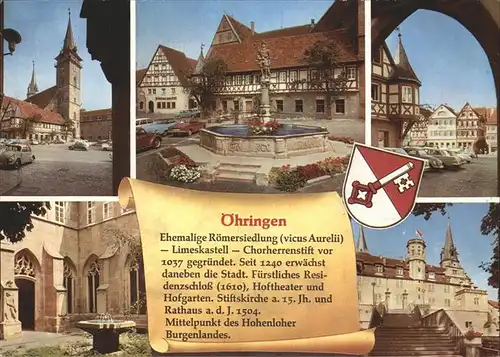 oehringen Hohenlohe Rathaus Marktplatz Stiftskirche Schloss / oehringen /Hohenlohekreis LKR