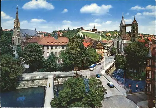Esslingen Neckar Agnesbruecke mit Blick auf Stadt und Frauenkirche Kat. Esslingen am Neckar