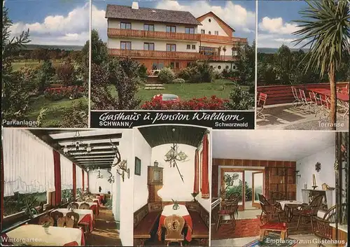 Schwann Gasthaus Pension Waldkorn Details Parkanlagen Kat. Straubenhardt