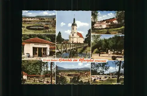 Rotenfels Panorama Kurmittelhaus Kirche Park Elisabethen Quelle Kat. Gaggenau