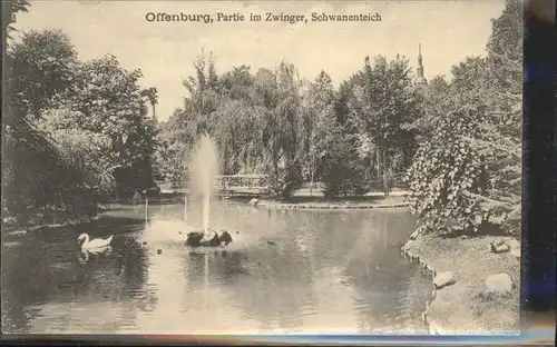 Offenburg Partie im Zwinger Schwanenteich Feldpost / Offenburg /Ortenaukreis LKR