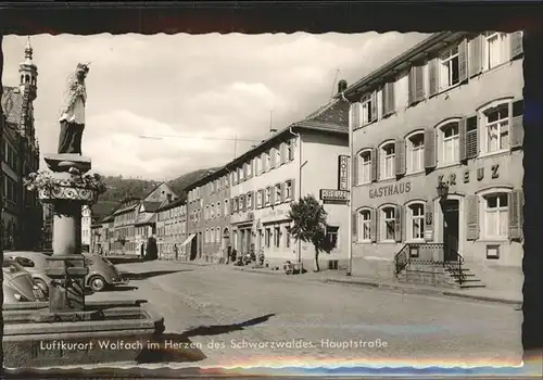 Wolfach Hauptstrasse Brunnen Gasthaus Kreuz Kat. Wolfach