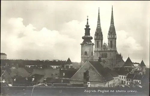 Zagreb Pogled na stoinu crkvu Kat. Zagreb