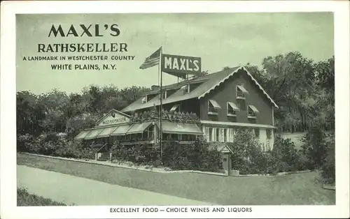 White Plains New York Maxls Rathskeller Winchester County Kat. White Plains