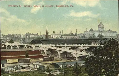 Harrisburg Pennsylvania Mulberry Street Bridge Capitol Kat. Harrisburg