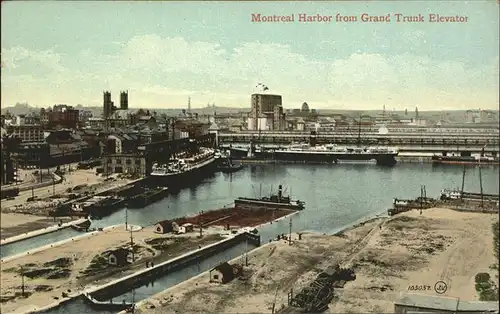 wz92998 Montreal Quebec Harbour view from Grand Trunk Elevator Kategorie. Montreal Alte Ansichtskarten