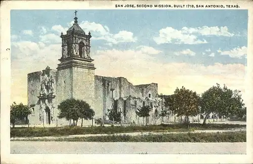 San Antonio Texas San Jose Second Mission built 1718 Kat. San Antonio