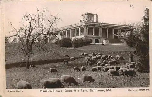Baltimore Maryland Mansion House Druid Hill Park sheep Kat. Baltimore