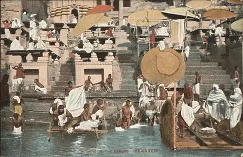 Benares Bathing in the Ganges Kat. Benares