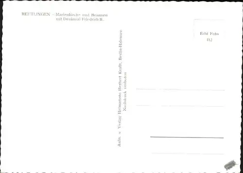 Reutlingen Marien Kirche Brunnen Denkmal Friedrich 