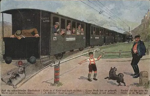 Reutlingen Schwaebische Eisenbahn Hund Ziege 