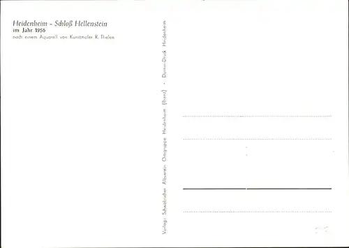 Heidenheim Brenz Schloss Hellenstein Kuenstler R. Thelen / Heidenheim an der Brenz /Heidenheim LKR