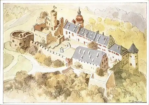 Heidenheim Brenz Schloss Hellenstein Kuenstler R. Thelen / Heidenheim an der Brenz /Heidenheim LKR