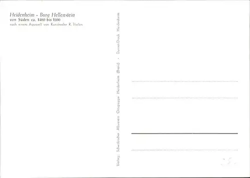 Heidenheim Brenz Burg Hellenstein Kuenstler R. Thelen / Heidenheim an der Brenz /Heidenheim LKR