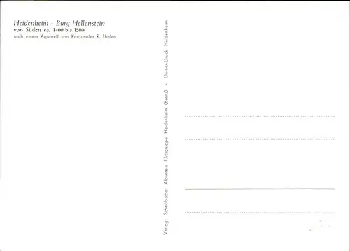 Heidenheim Brenz Burg Hellenstein Kuenstler R. Thelen / Heidenheim an der Brenz /Heidenheim LKR