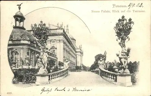 Potsdam Neues Palais, Blick auf d. Terrasse / Potsdam /Potsdam Stadtkreis