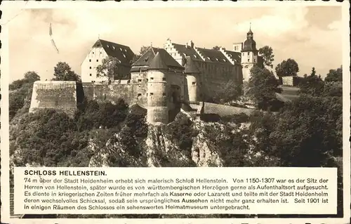 Heidenheim Brenz Schloss Hellestein, Beschreibung, Text / Heidenheim an der Brenz /Heidenheim LKR