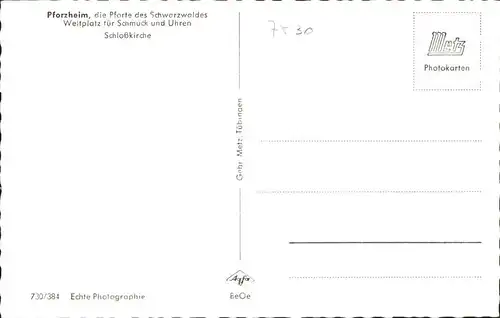 Pforzheim Schloßkirche Kat. Pforzheim