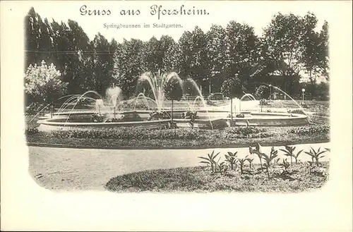 Pforzheim Stadtgarten Springbrunnen Kat. Pforzheim