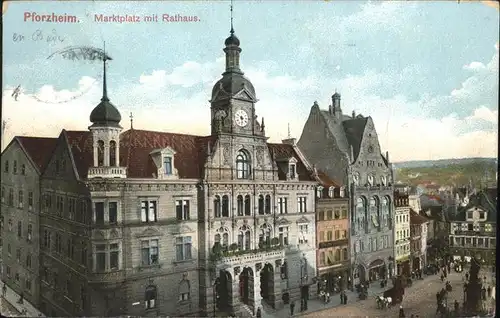 Pforzheim Marktplatz Rathaus Kat. Pforzheim