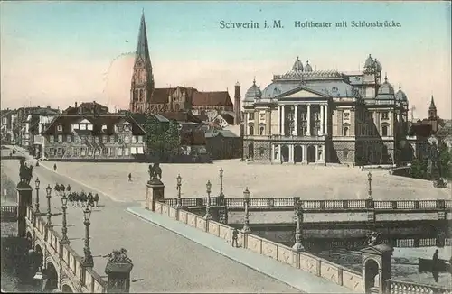 Schwerin Hoftheater Schlossbruecke Kat. Schwerin