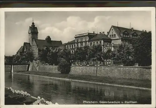 Pforzheim Gewerbeschule Stadtbad Kat. Pforzheim