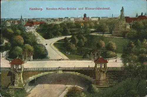 Hamburg Kersten-Miles-Bruecke Bismarckdenkmal Kat. Hamburg