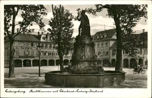Ludwigsburg Marktbrunnen Eberhard-Ludwig-Denkmal Kat. Ludwigsburg
