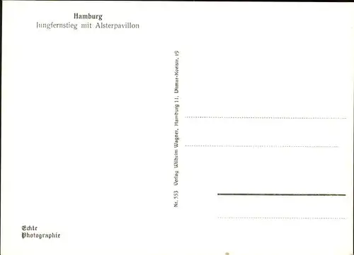 Hamburg Alsterpavillon Jungfernstieg Kat. Hamburg