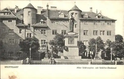 Stuttgart Schlossplatz Schiller Denkmal  Kat. Stuttgart