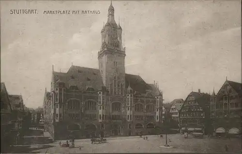 Stuttgart Marktplatz Rathaus  Kat. Stuttgart