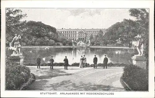 Stuttgart Anlagensee Residenzschloss Kat. Stuttgart