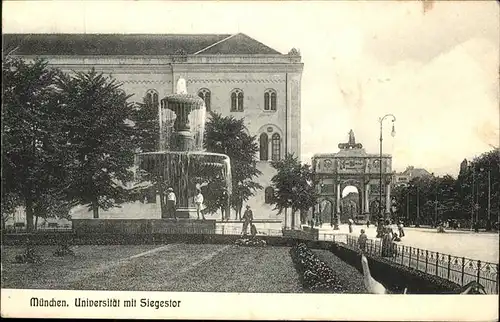 Muenchen Universitaet Siegestor Brunnen  Kat. Muenchen