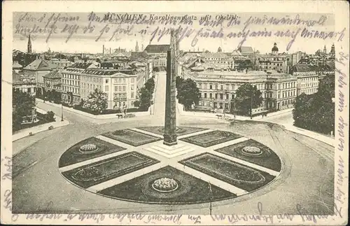 Muenchen Karolienplatz Obelisk Kat. Muenchen